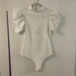 Pant Store White Puff Short Sleeve Bodysuit